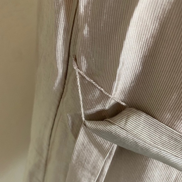 LOFT Ann Taylor Shiny Light Gold Ruffle Fit And Flare Pretty Dress Size 12(1067) - Picture 16 of 16